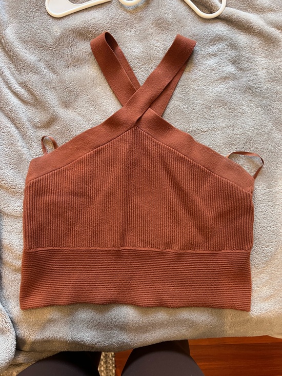 Abercrombie & Fitch Tops - Abercrombie & Fitch Rust Brown Knit Cropped Tank